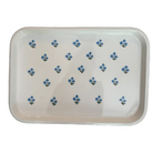 Blue Floral Hand-painted Enamelware Tray-Ten Easy Street