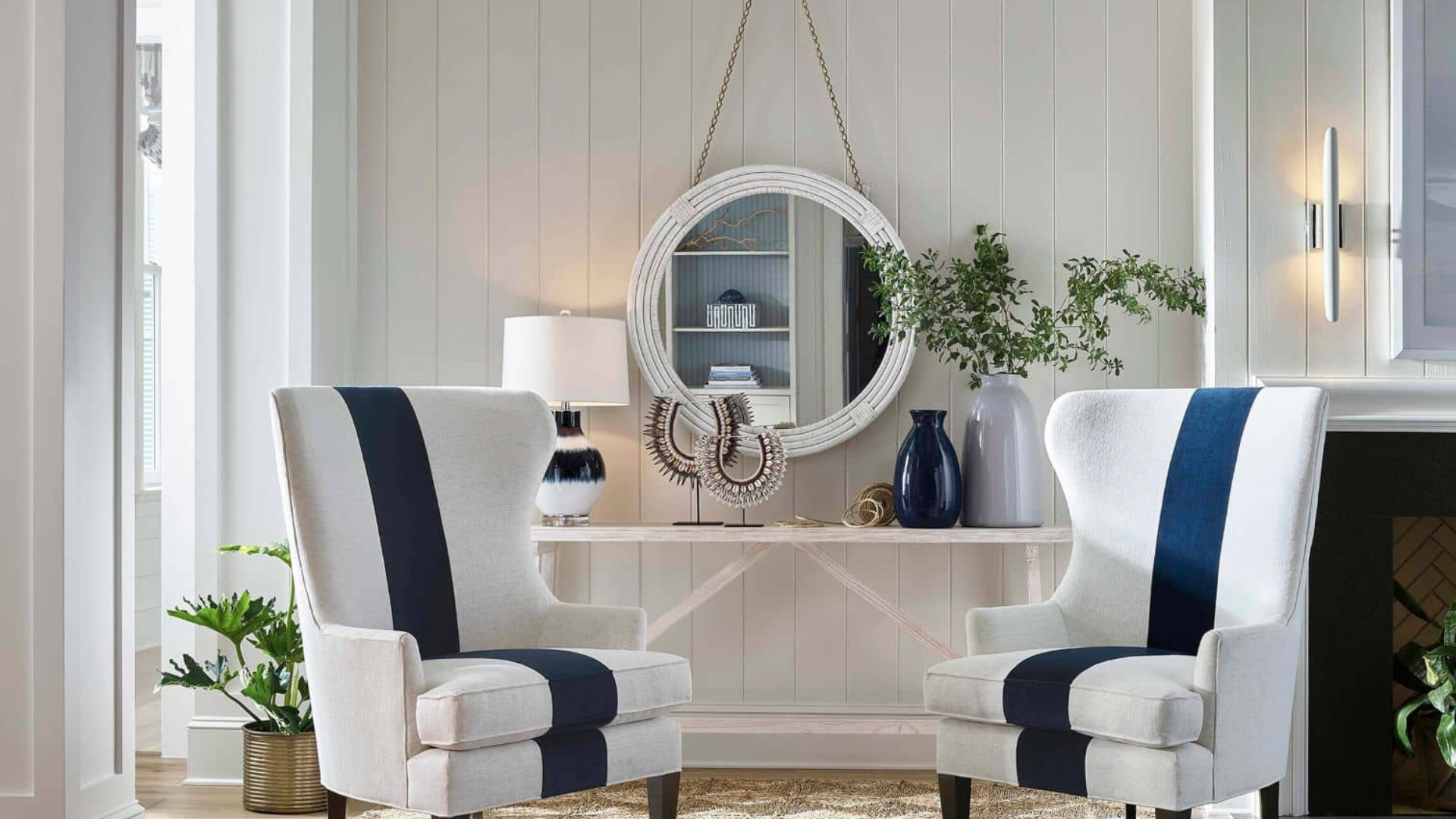 Regina Andrews Accent Chairs And Mirror - Ten Easy Street