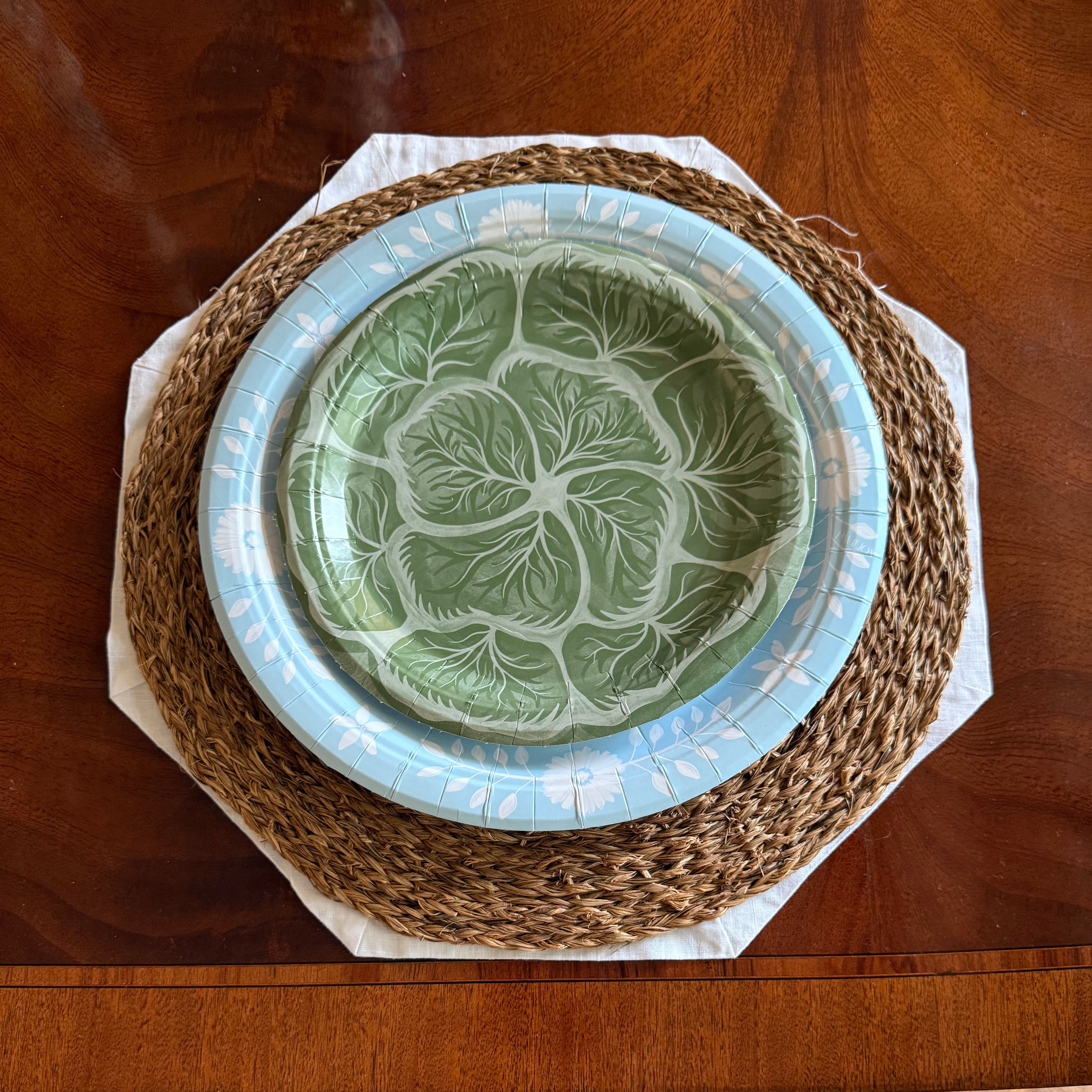 Bunny Green Melissa's Garden Cabbage Salad and Dessert Plates - 8 pack-Ten Easy Street