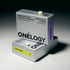 Onélogy skincare product packaging on a gradient background