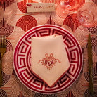 Cherry and Ballet Greek Key Pavilion Dinner Paper Plates - 8 pack-Ten Easy Street