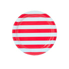 Cherry and Sky Beach Umbrella Stripes Dessert Plate - 8 pack-Ten Easy Street