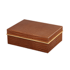 Classic Croc Leather Small Box in Chestnut-Ten Easy Street