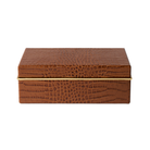 Classic Croc Leather Small Box in Chestnut-Ten Easy Street