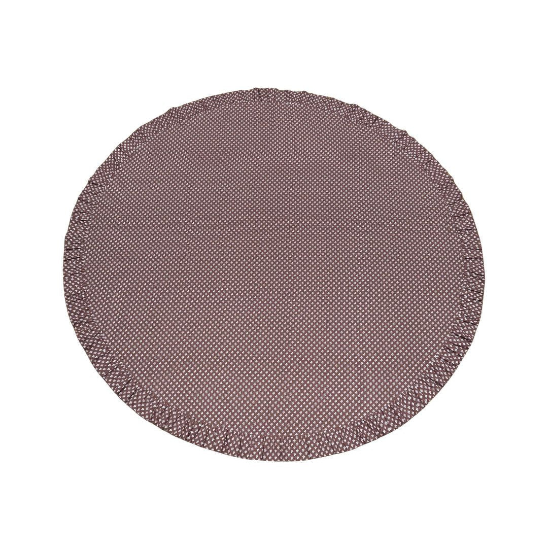 Constance Chocolate Round Tablecloth with Ruffle-Ten Easy Street