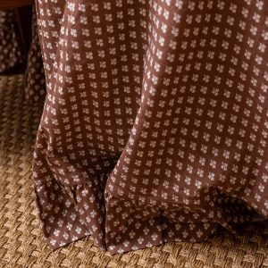 Constance Chocolate Round Tablecloth with Ruffle-Ten Easy Street