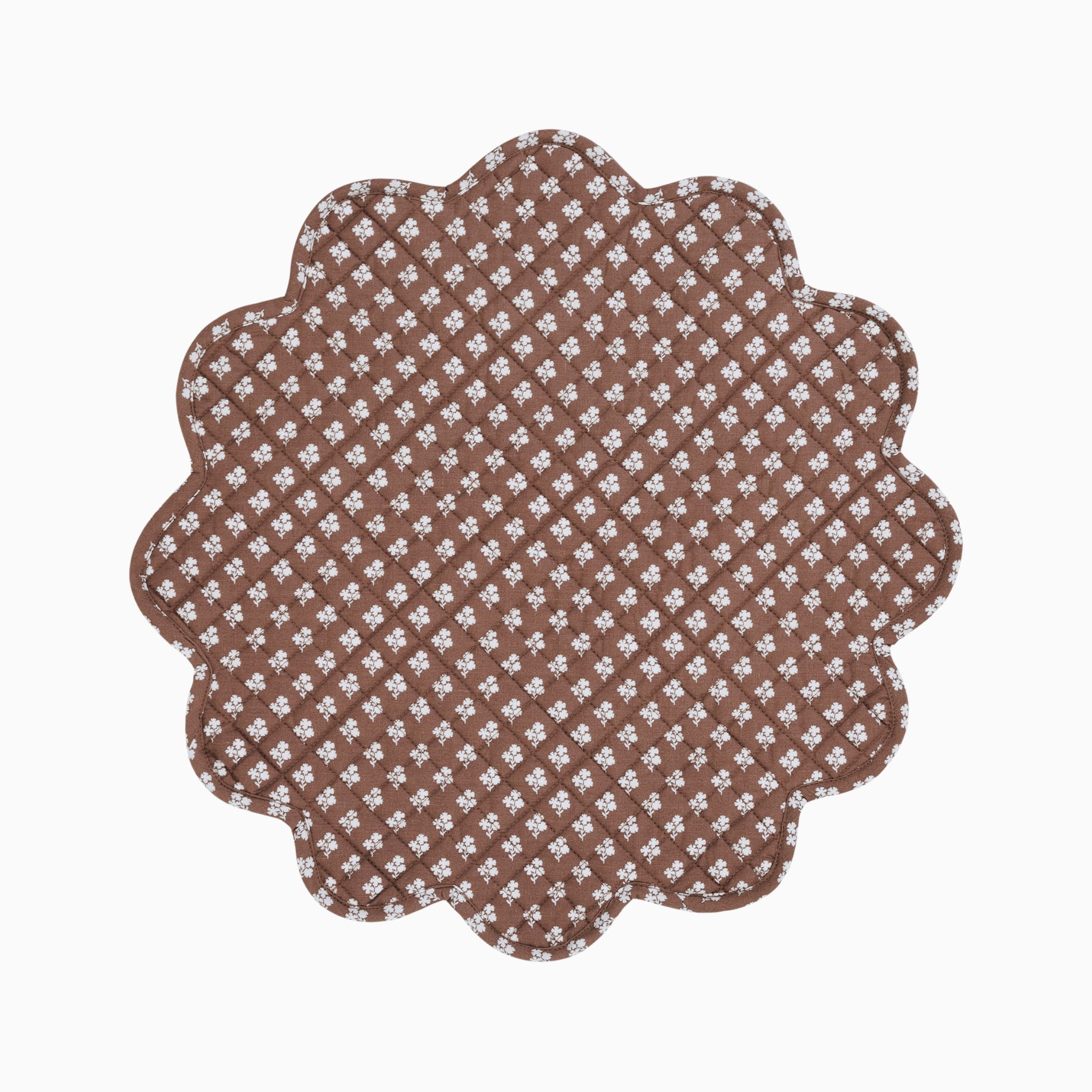 Constance Chocolate Wavy Quilted Placemat-Ten Easy Street