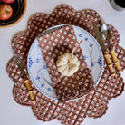 Constance Chocolate Wavy Quilted Placemat-Ten Easy Street