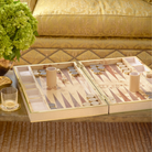 Croc Leather Backgammon Set in Fawn-Ten Easy Street