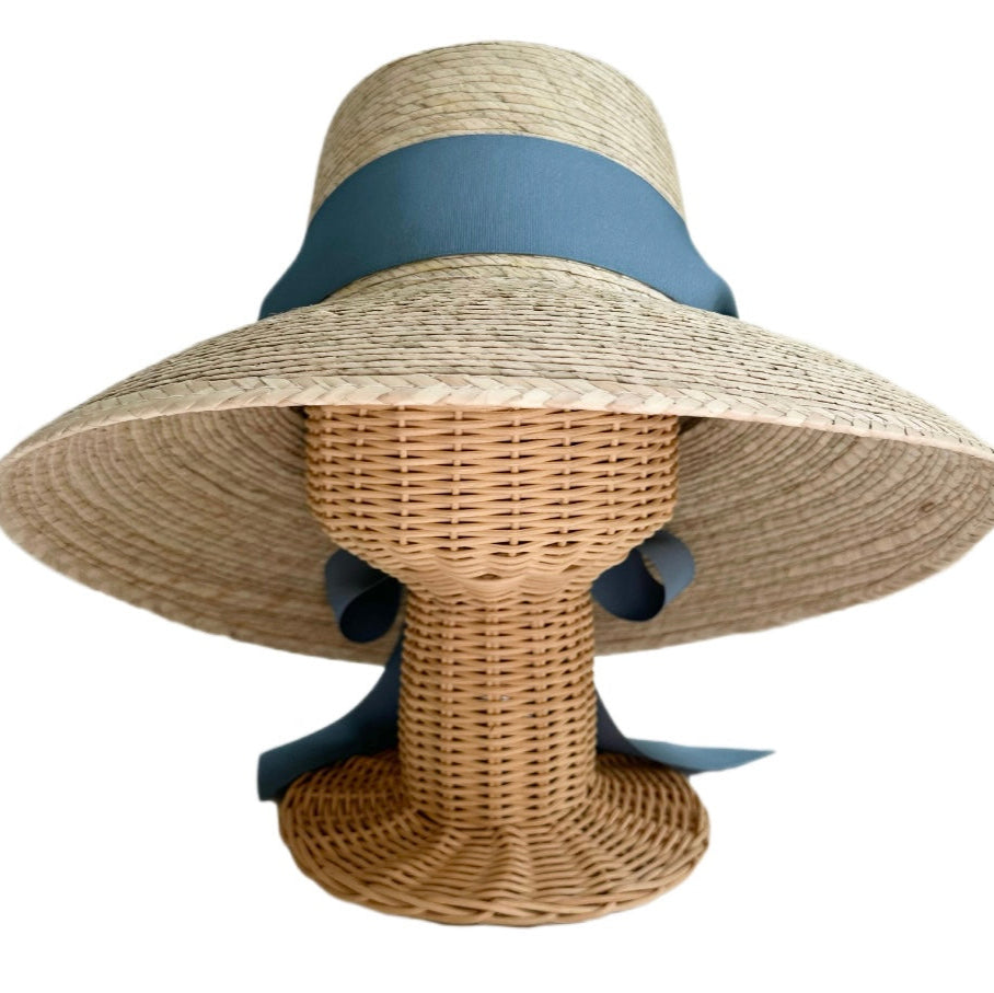 Wildflower Sun Hat - French Blue Long Grosgrain Ribbon - Ten Easy Street
