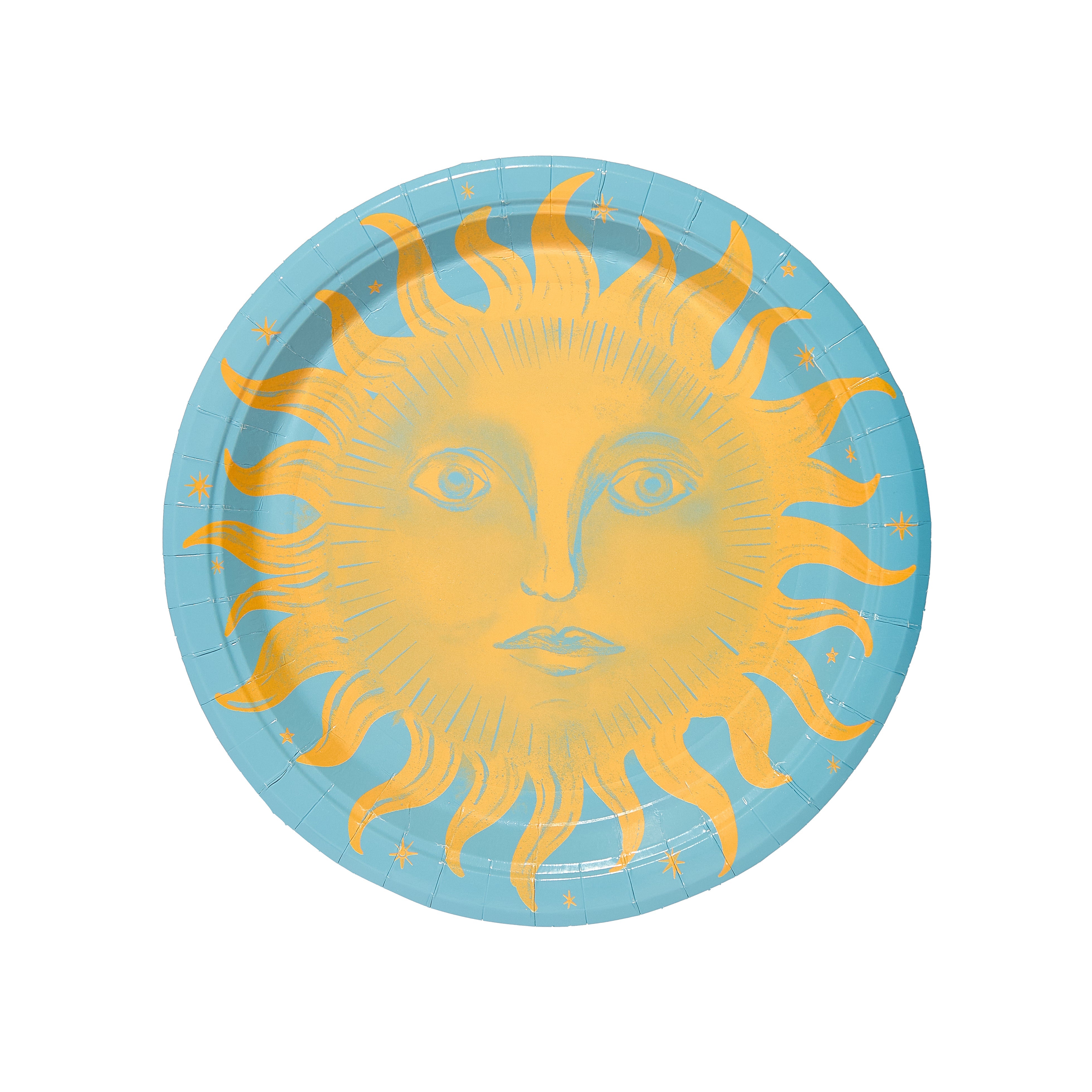 Golden and Dutch Blue Celestial Sunshine Dessert Paper Plates - 8 pack-Ten Easy Street