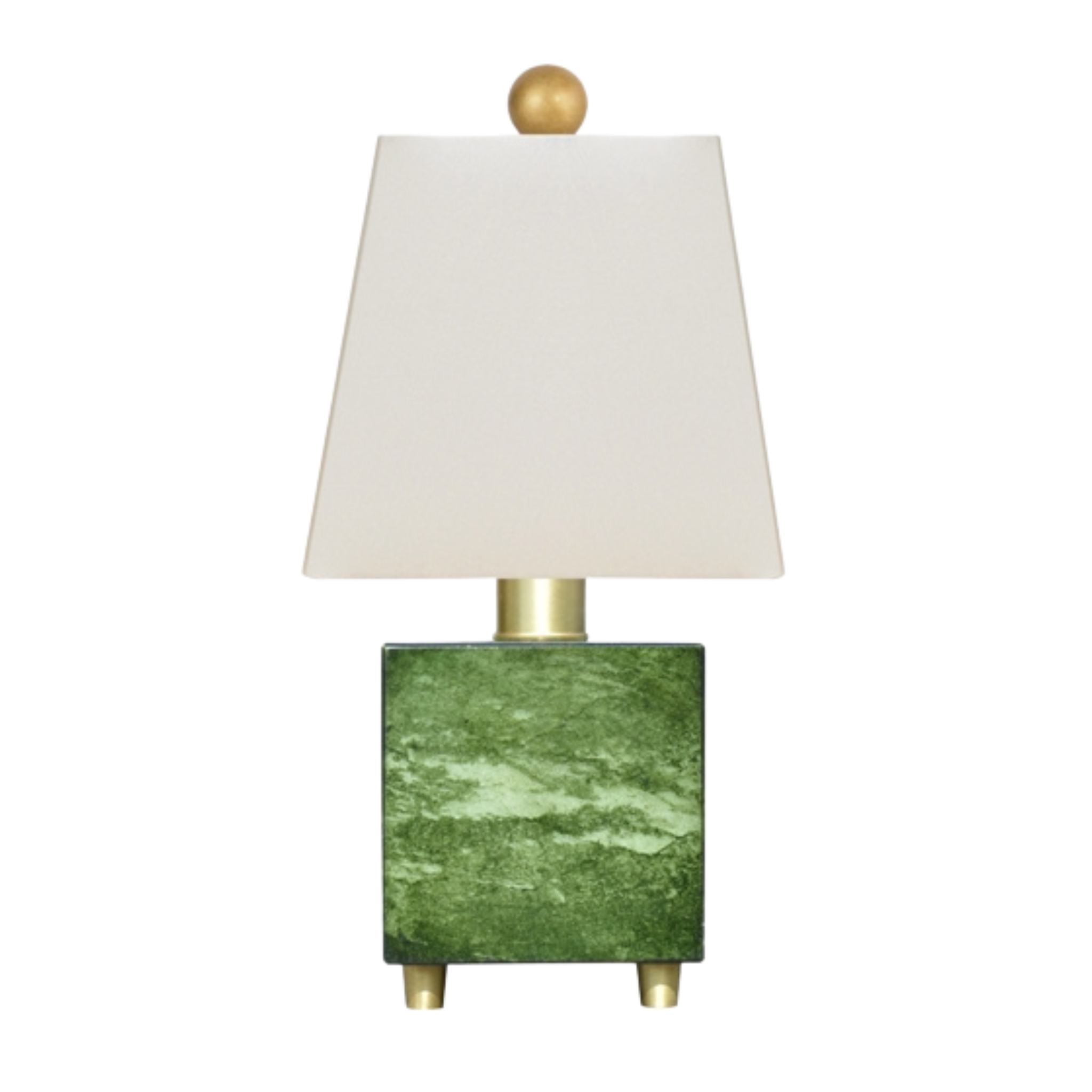 Hand Cut Polished Pine Green Table Lamp - Ten Easy Street