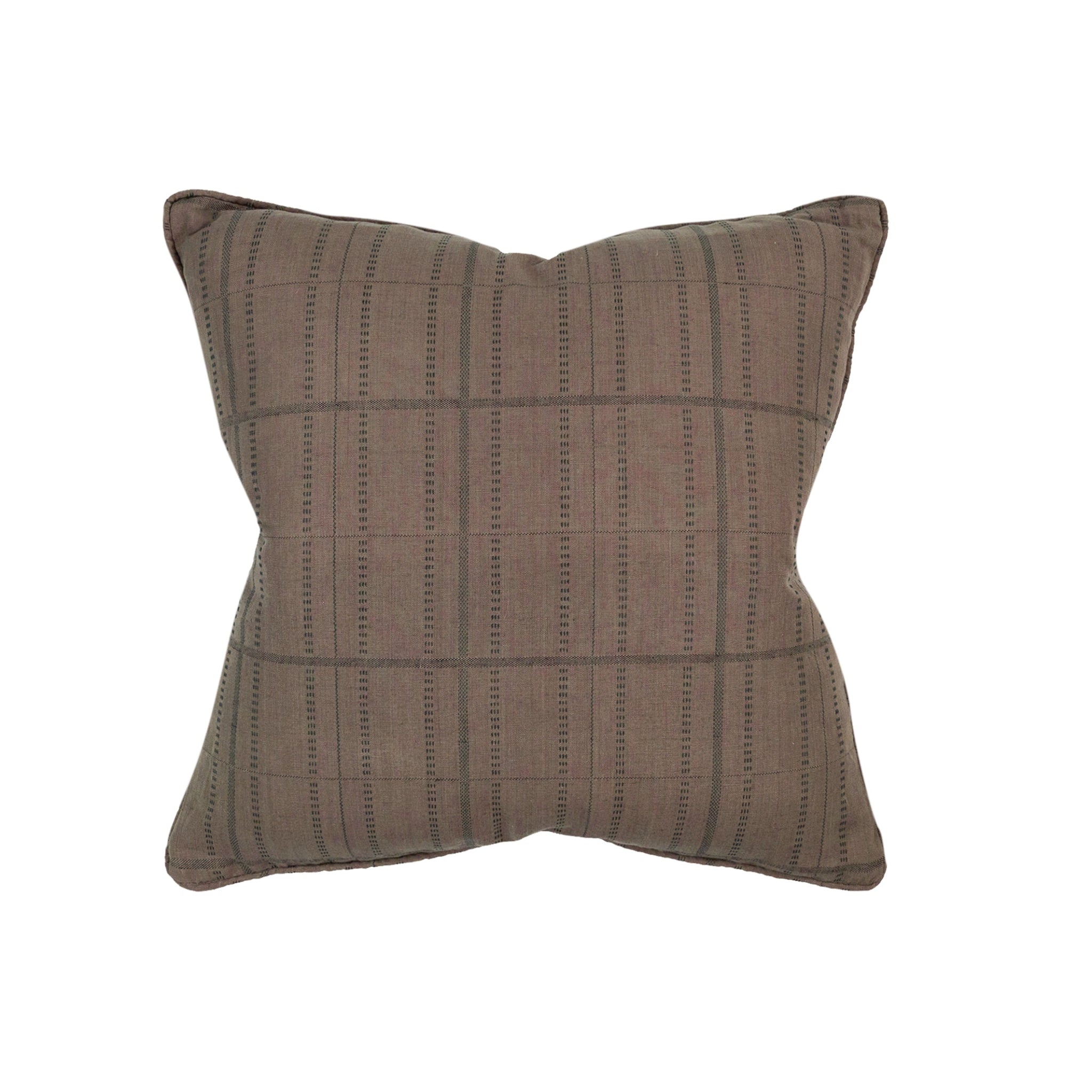 Kylian Check Pillow in Mushroom -Ten Easy Street