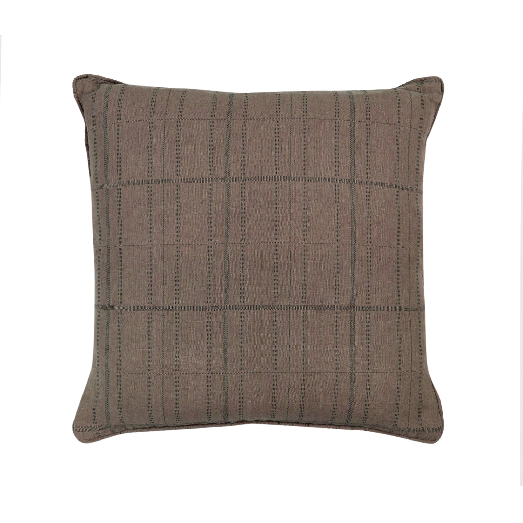 Kylian Check Pillow in Mushroom -Ten Easy Street