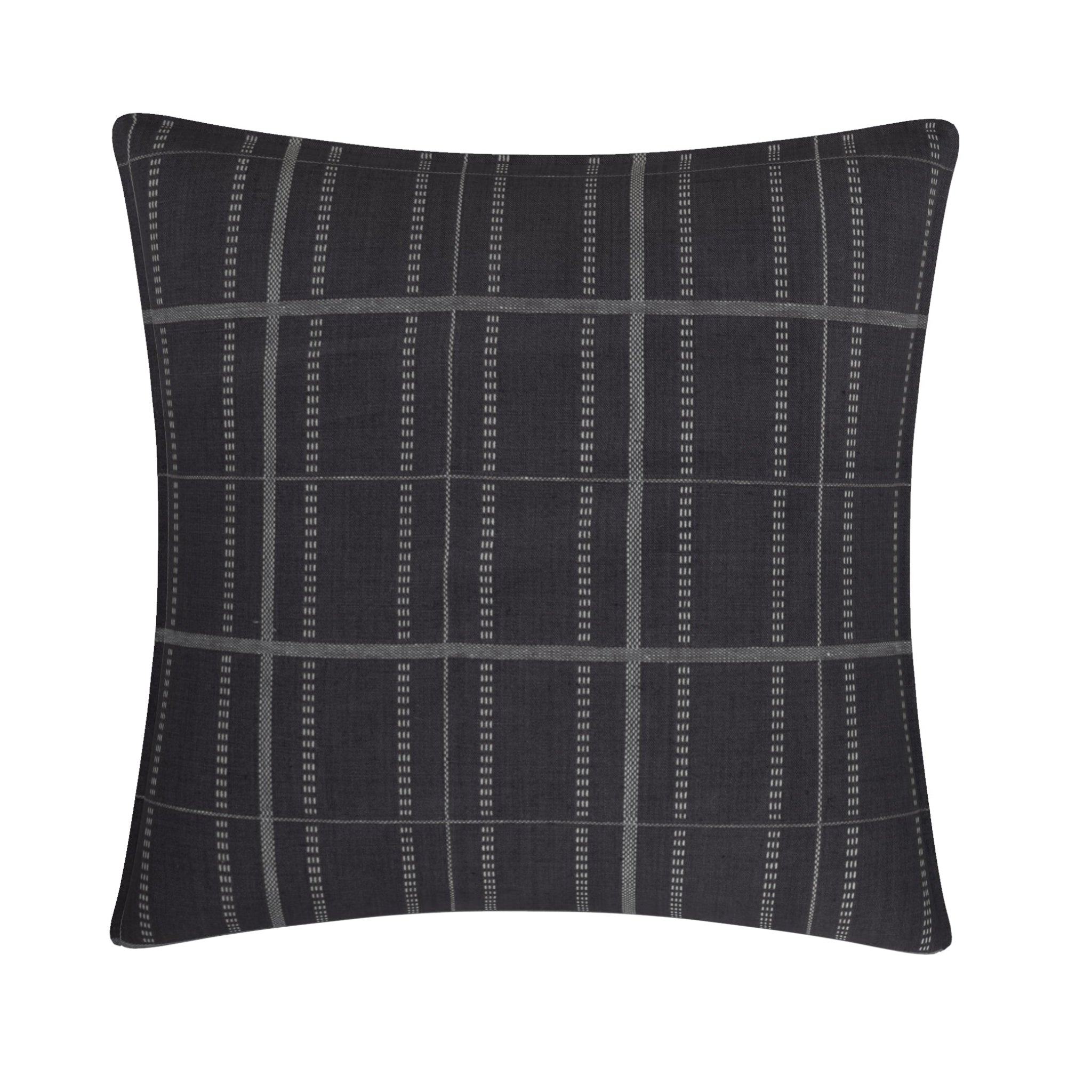 Kylian Check Pillow in Obsidian - Ten Easy Street