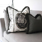 Lion Toile Pillow in Pebble - Ten Easy Street