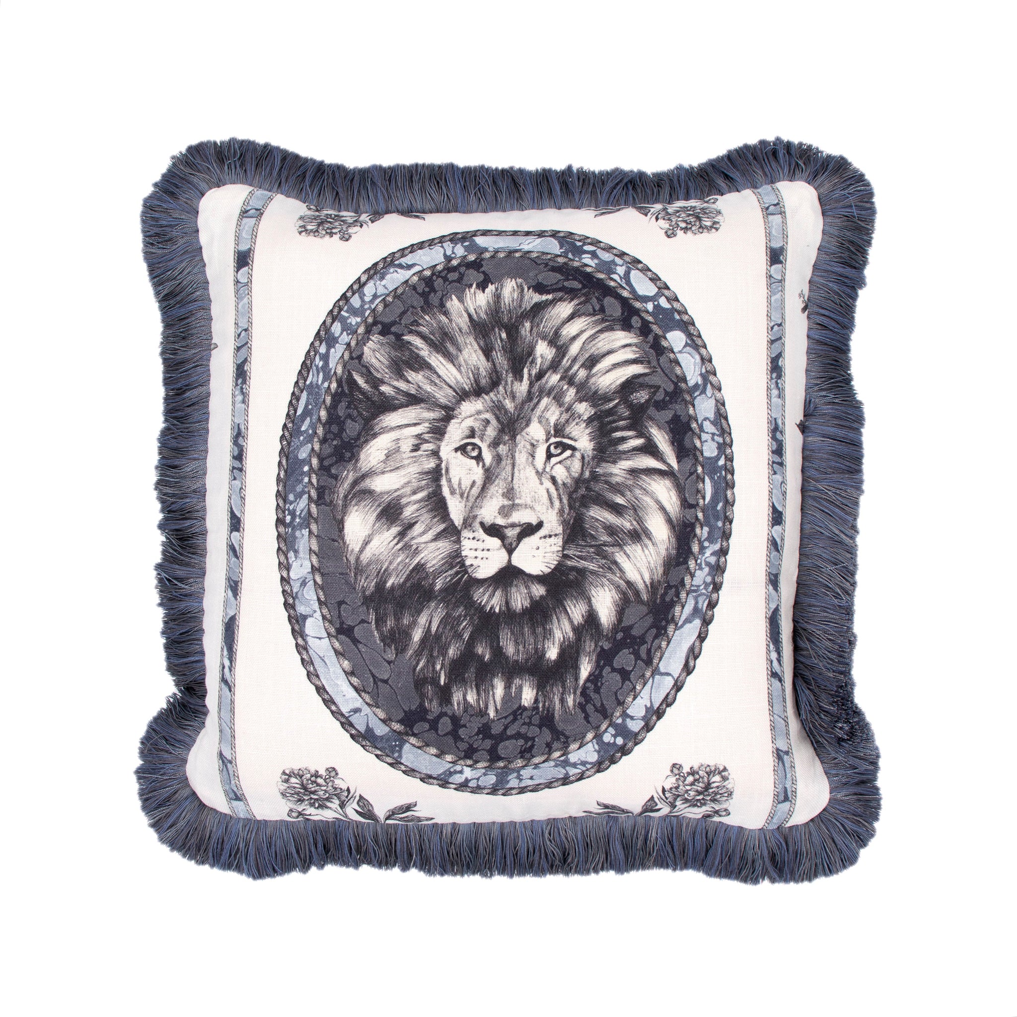 Lion Toile Pillow in Pebble - Ten Easy Street