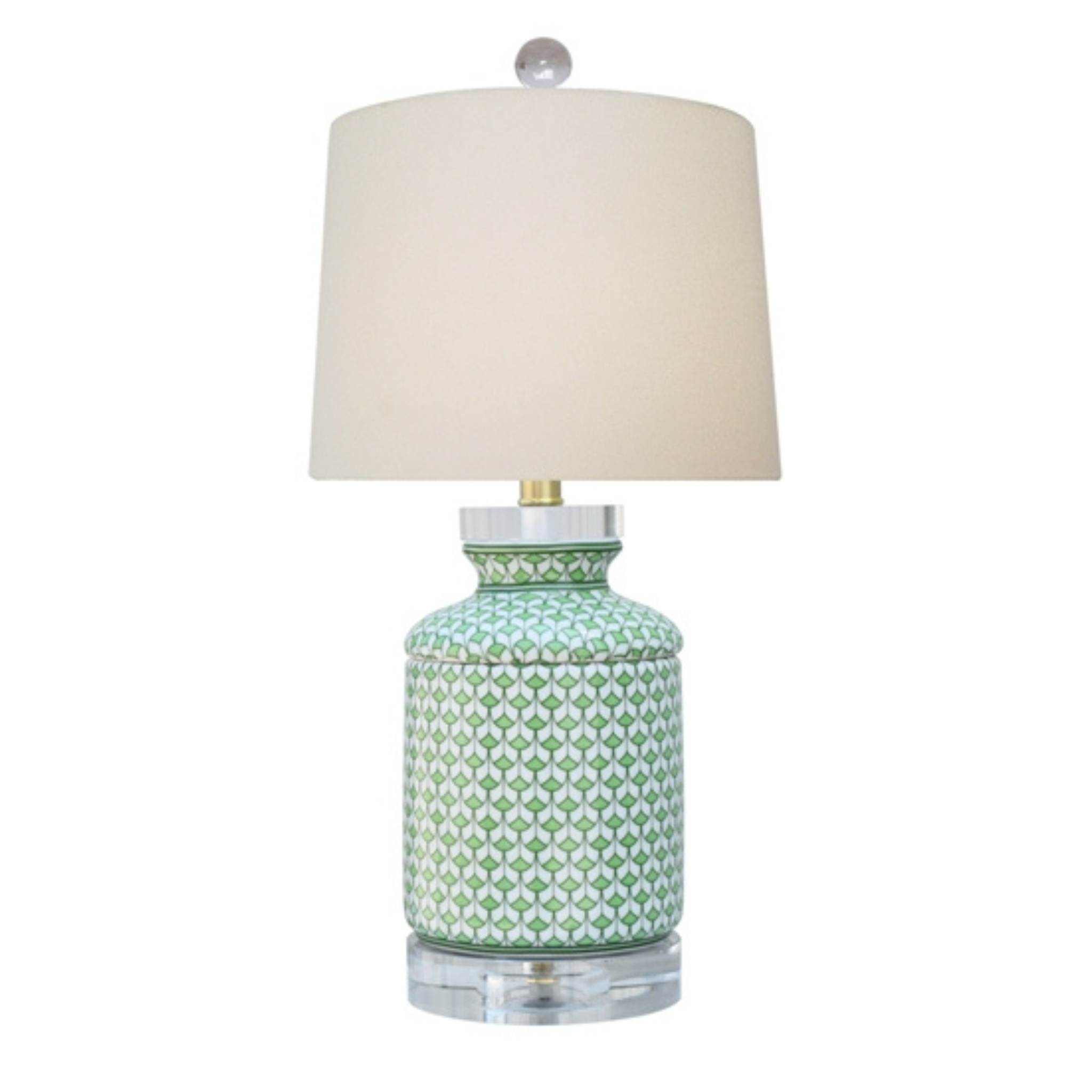 Porcelain Green Fish Scale Tissue Box Lamp - Ten Easy Street