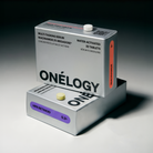 Onélogy product packaging on a gradient background