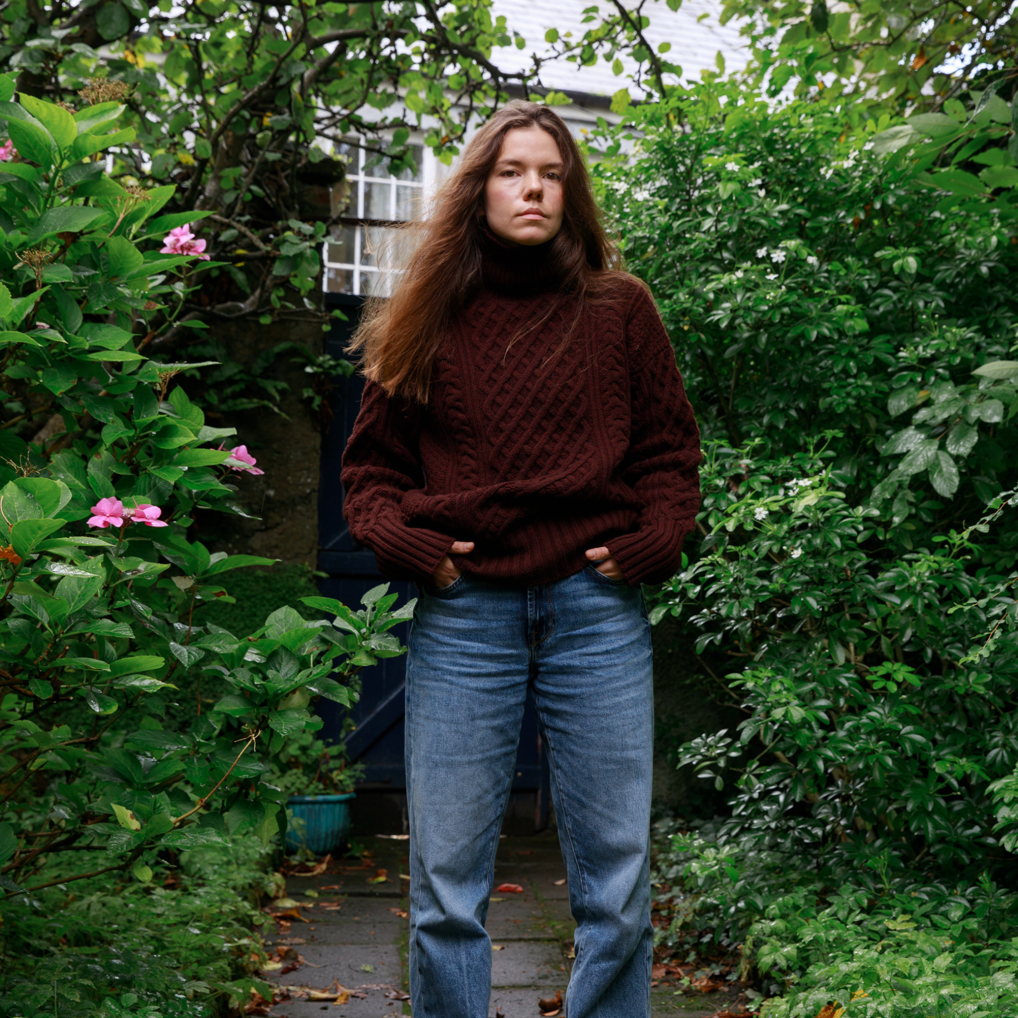 The Turtleneck Lambswool Aran in Raisin-Moss+Cable-Ten Easy Street