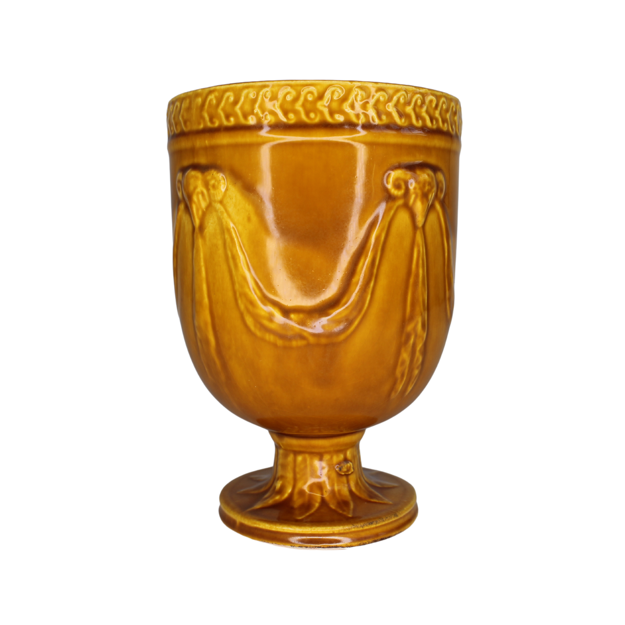 Golden Brown Ceramic Goblet - Ten Easy Street