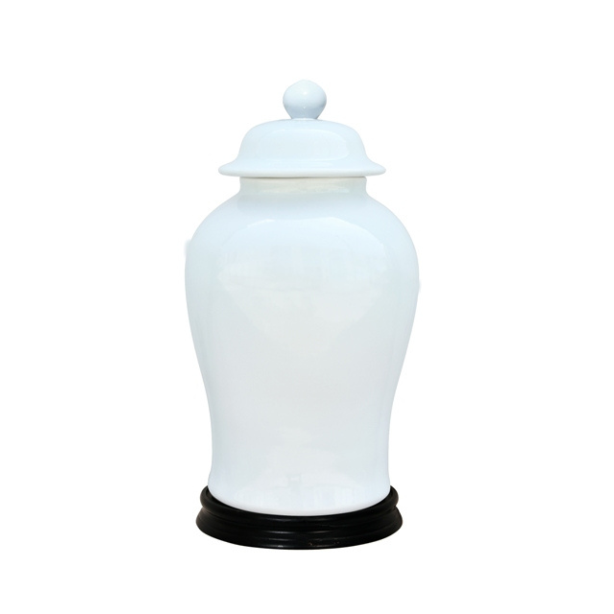 Porcelain White Temple Jar With Base - Ten Easy Street