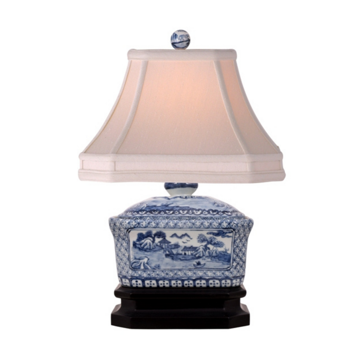 Blue and White Porcelain Canton Rectangle Candy Jar Lamp – Ten Easy Street