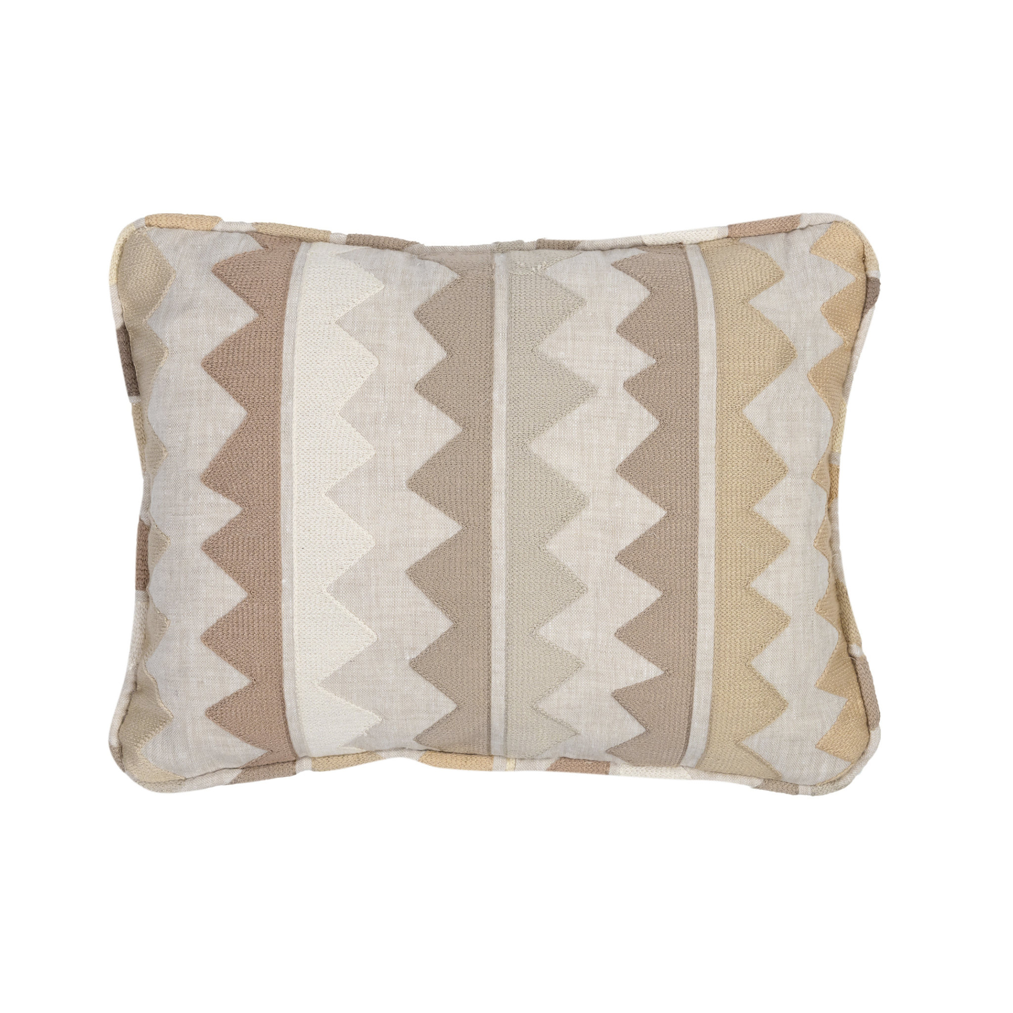 Zig Zag Embroidery Pillow in Dune - Ten Easy Street