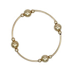 Gold Bar And Pearl Beaded Bangle Bracelet - Ten Easy Street